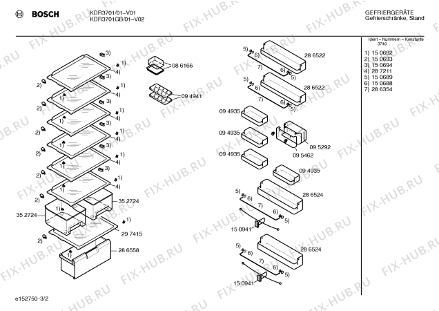 Схема №2 KDR3701 с изображением Дверь для холодильной камеры Bosch 00233734