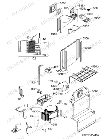 Взрыв-схема холодильника Ikea FROSTKALL 60312758 - Схема узла Cooling system 017