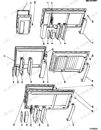 Взрыв-схема холодильника Ariston DF230F (F001371) - Схема узла