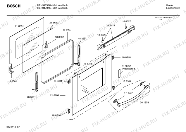 Схема №3 HEN3473 с изображением Инструкция по эксплуатации для плиты (духовки) Bosch 00584101