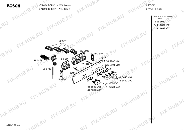 Взрыв-схема плиты (духовки) Bosch HSN872BEU - Схема узла 05