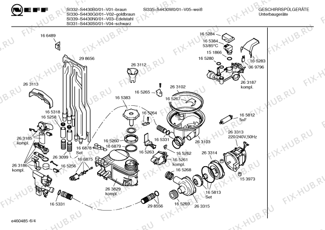 Схема №4 S4430N0 SI339 с изображением Переключатель для посудомоечной машины Bosch 00168679