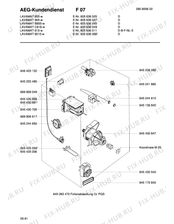 Взрыв-схема стиральной машины Aeg LAVCARAT 918 W - Схема узла Electrical equipment