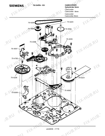 Схема №8 FA184R6 с изображением Крышка кассетника для плиты (духовки) Siemens 00794780