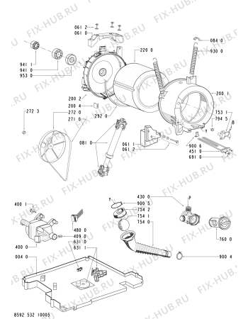 Схема №2 AWO/D 10561/7 с изображением Пружинка для стиралки Whirlpool 481249238414