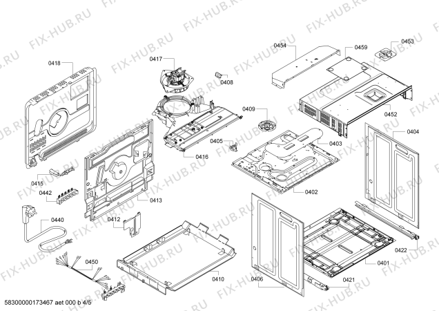 Взрыв-схема плиты (духовки) Bosch HBB64C450F H.BO.PY.C3D.IN.CARRO.B4/.X.E3_COT/ - Схема узла 04