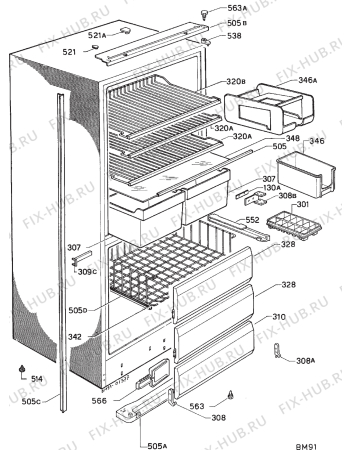 Взрыв-схема холодильника Zanussi DI220/95 - Схема узла Housing 001