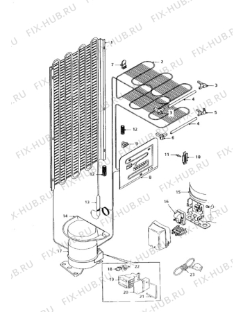 Взрыв-схема холодильника Electrolux TR926A - Схема узла Cooling system 017