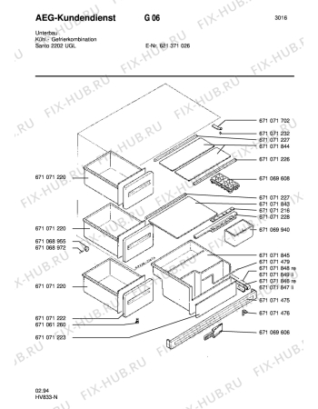 Взрыв-схема холодильника Aeg SAN2202U - Схема узла Housing 001