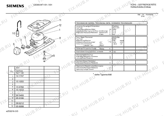 Схема №2 GS30U4F1 с изображением Инструкция по эксплуатации для холодильной камеры Siemens 00580973