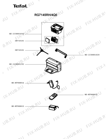 Взрыв-схема пылесоса Tefal RG7145RH/4Q0 - Схема узла OP005874.0P2