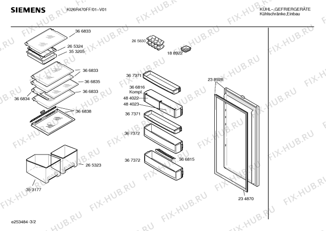Взрыв-схема холодильника Siemens KI26R470FF - Схема узла 02