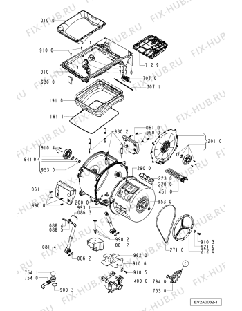 Схема №1 AWT 2071 с изображением Обшивка для стиралки Whirlpool 481245211347