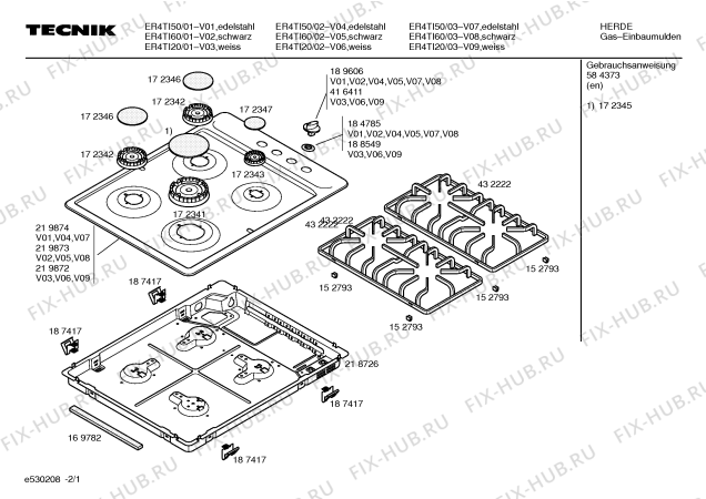 Схема №2 ER4TI60 TECNIK с изображением Варочная панель для плиты (духовки) Bosch 00219873