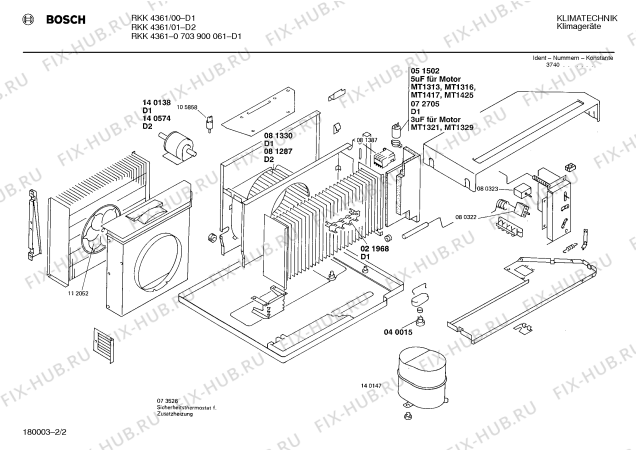 Схема №2 0703900064 RKK5364 с изображением Корпусная деталь Bosch 00112052
