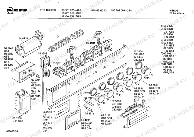 Схема №2 195302069 1078.46HCSG с изображением Переключатель для электропечи Bosch 00025879