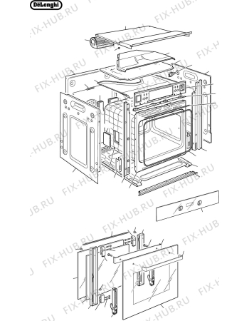 Схема №2 DE608ARTB с изображением Обшивка для духового шкафа DELONGHI 032F2951CD