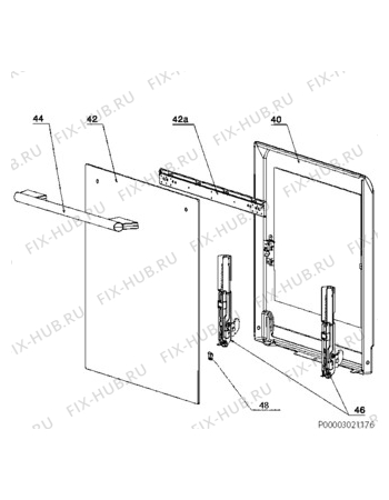 Взрыв-схема плиты (духовки) Electrolux EKG511108W - Схема узла Door