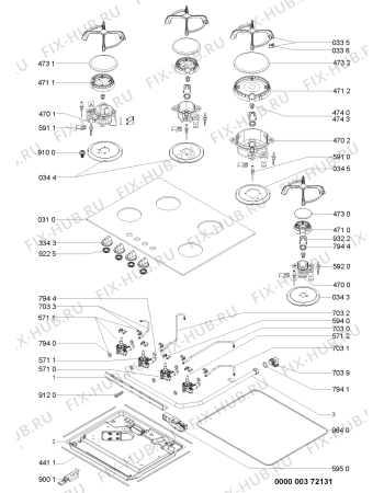 Схема №1 AKM 442/NB с изображением Отделка для плиты (духовки) Whirlpool 480121104206