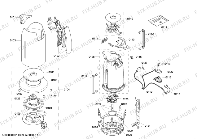 Схема №1 TW911P2GB Porsche Design с изображением Регулятор для чайника (термопота) Siemens 00601429
