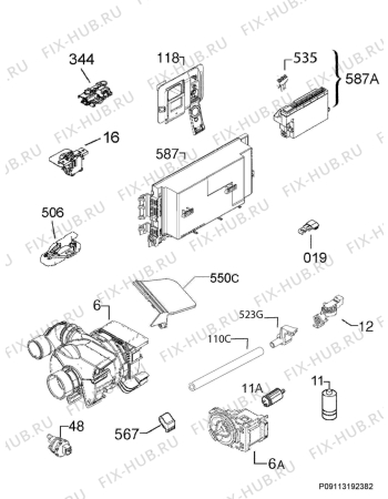 Схема №3 F55610VI1P с изображением Блок управления для посудомойки Aeg 973911436302047