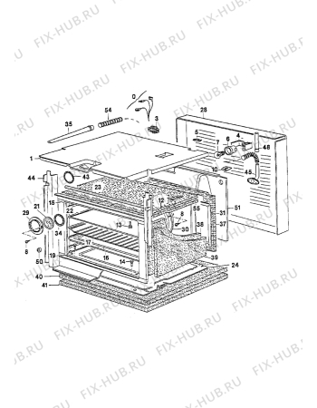 Взрыв-схема плиты (духовки) Zanussi FP348GW1 - Схема узла Internal panels