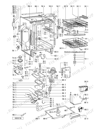 Схема №2 ADP 930/2 WH с изображением Панель для посудомойки Whirlpool 481245370113