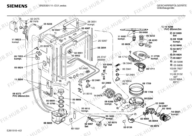 Схема №2 SN55301 с изображением Панель для электропосудомоечной машины Siemens 00282603