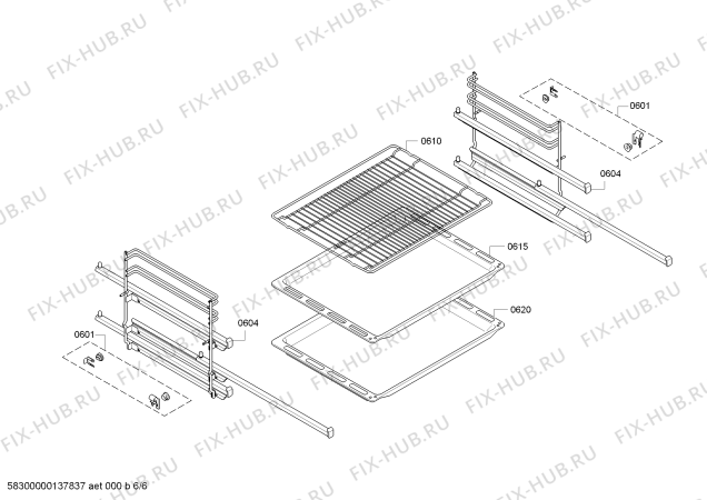 Взрыв-схема плиты (духовки) Bosch HBA23T550J - Схема узла 06