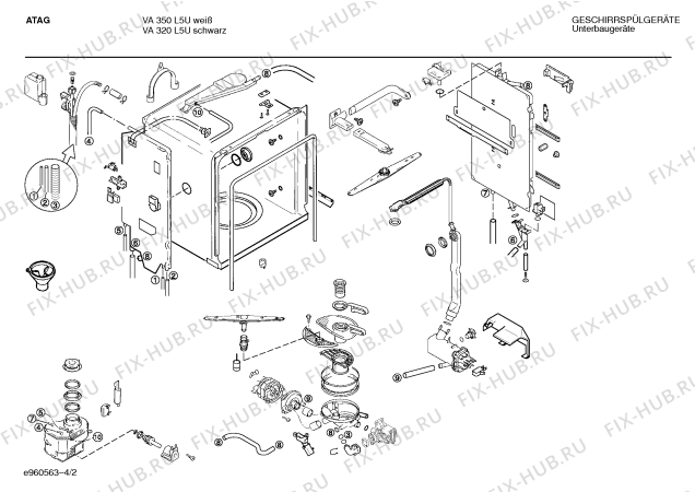 Взрыв-схема посудомоечной машины Atag SMIATC5CD VA 320 L5U - Схема узла 02