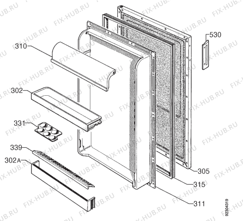 Взрыв-схема холодильника Frigidaire R1464T-1 - Схема узла Door 003