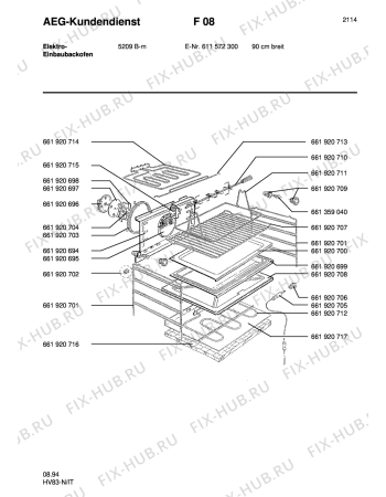 Схема №4 COMPETENCE 5209B-M с изображением Шуруп для духового шкафа Aeg 8996619207195