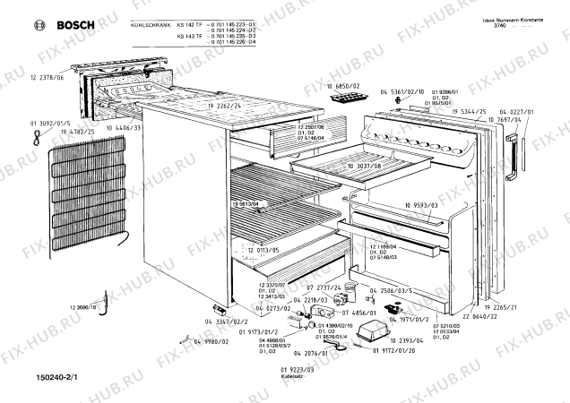 Схема №2 0701145223 KS142TF с изображением Дверь для холодильника Bosch 00122507