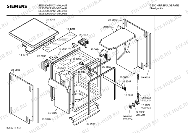 Схема №2 SE25200EU с изображением Передняя панель для посудомойки Siemens 00352046