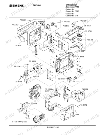 Схема №7 FA274G4 с изображением Крышка для видеотехники Siemens 00793792