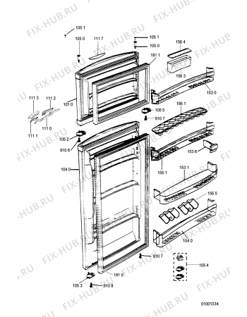 Схема №3 WBM 482/1 IX с изображением Часть корпуса для холодильной камеры Whirlpool 481240418166