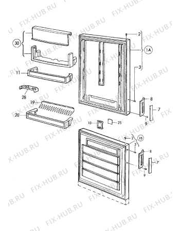 Взрыв-схема холодильника Electrolux ER3006B - Схема узла Doors