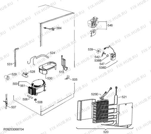 Взрыв-схема холодильника Electrolux RN3854POX - Схема узла Cooling system 017