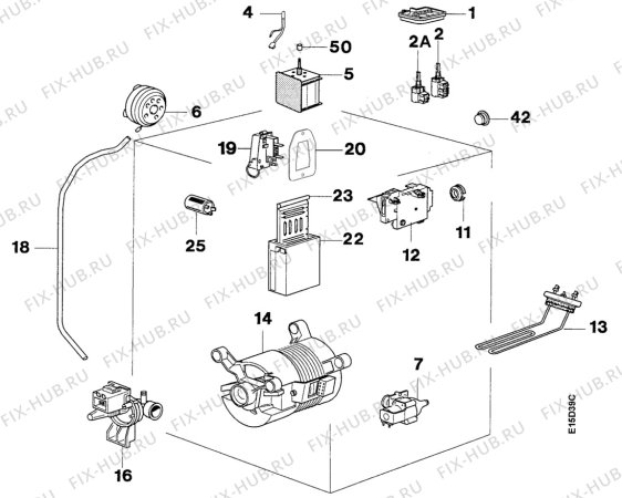 Взрыв-схема стиральной машины Privileg 120RS - Схема узла Electrical equipment
