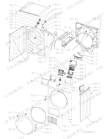 Схема №1 AZA HP 8850 с изображением Модуль (плата) для стиральной машины Whirlpool 481010540507