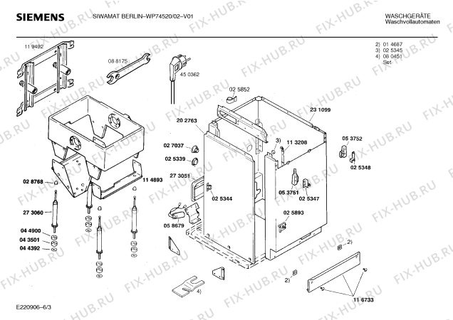 Схема №5 WP74520 SIWAMAT BERLIN с изображением Инструкция по эксплуатации для стиральной машины Siemens 00517197