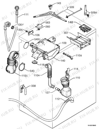 Взрыв-схема стиральной машины Rex Electrolux RD53V - Схема узла Hydraulic System 272