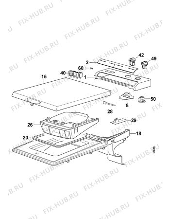 Взрыв-схема стиральной машины Zanussi TL984C - Схема узла Control panel and lid