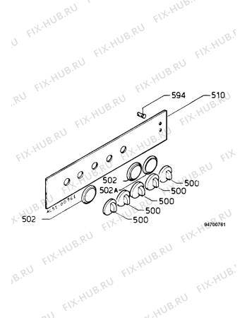 Взрыв-схема плиты (духовки) Zanussi HS50W - Схема узла Command panel 037