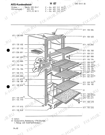 Взрыв-схема холодильника Aeg SIEHE 621311101 GB - Схема узла Section1