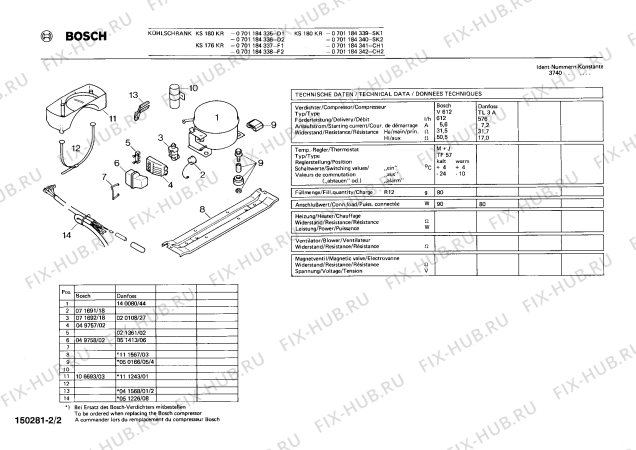 Взрыв-схема холодильника Bosch 0701184338 KS176KR - Схема узла 02