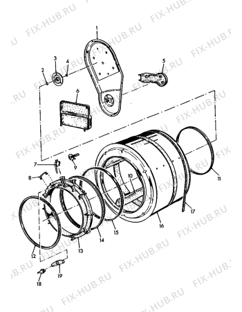 Взрыв-схема стиральной машины Electrolux WT530 - Схема узла Drum