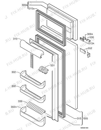 Взрыв-схема холодильника Rex FI290/2TH - Схема узла Door 003