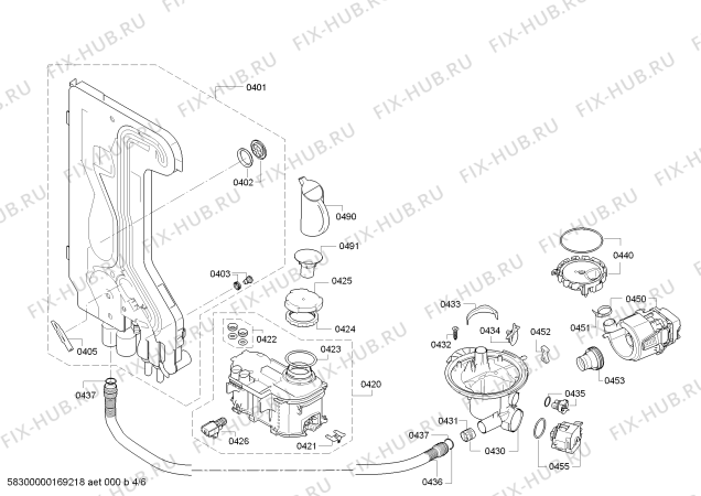Взрыв-схема посудомоечной машины Bosch SBV40D60EU Silence - Схема узла 04