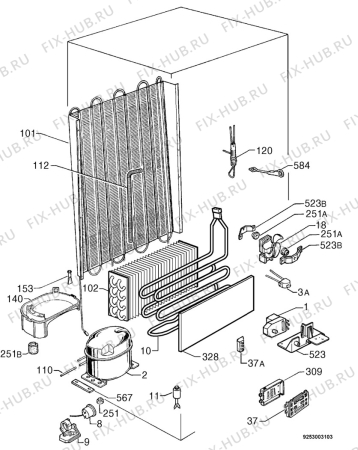Взрыв-схема холодильника Aeg OEKO S2992-6I - Схема узла Cooling system 017